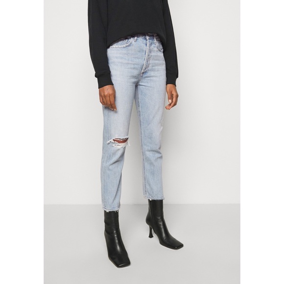 Agolde Riley High Rise Straight Crop Jeans in Shatter, Size 31, NWOT - Picture 12 of 16